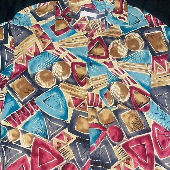 Vintage London Derry AOP Button T-shirt Large - Picture 2 of 4